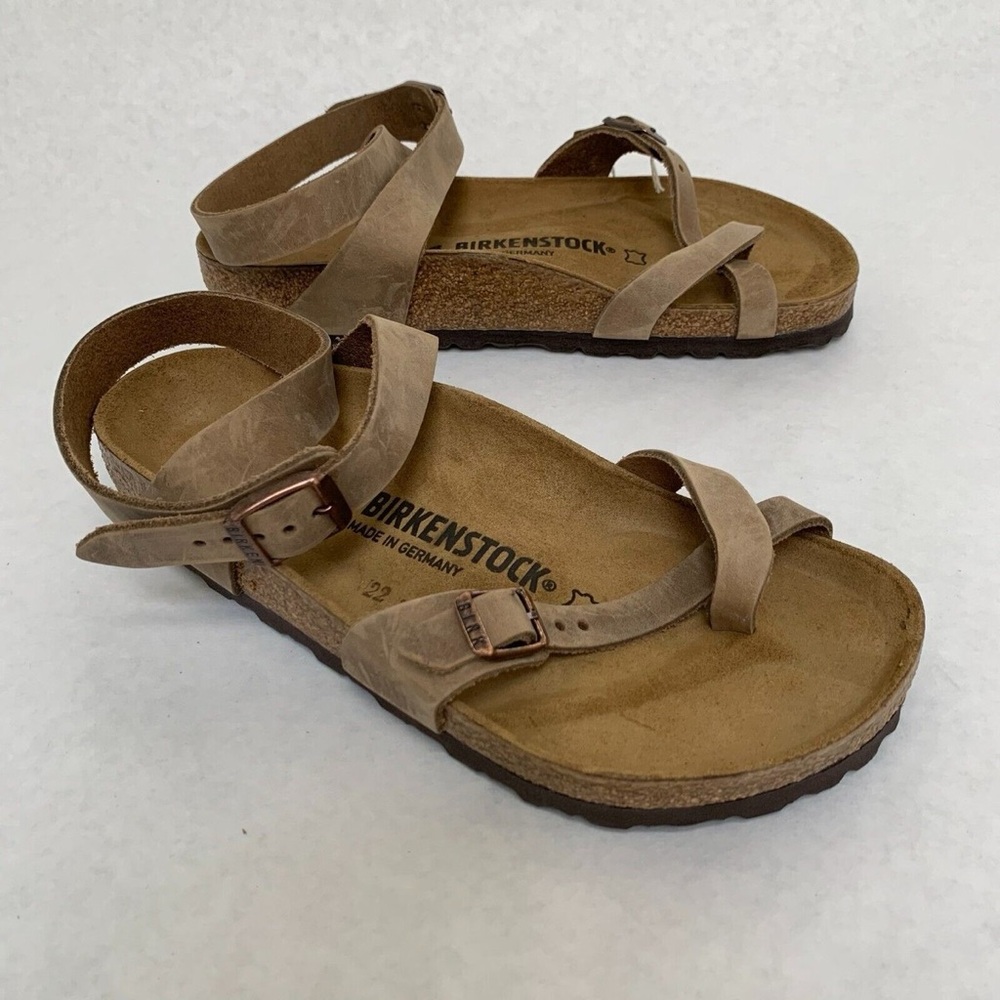 Birkenstock Yara, tobacco, brown oiled leather